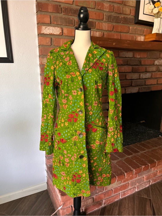 Johnny Was Jackets & Blazers - VTG Johnny Was Embroidered Floral Duster Jacket in Green Sz M